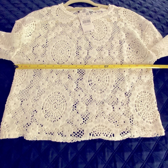 Mango Cream Embellished Cropped Blouse - Picture 4 of 6